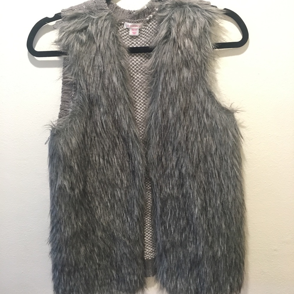Xhilaration Gray Faix Fur Vest